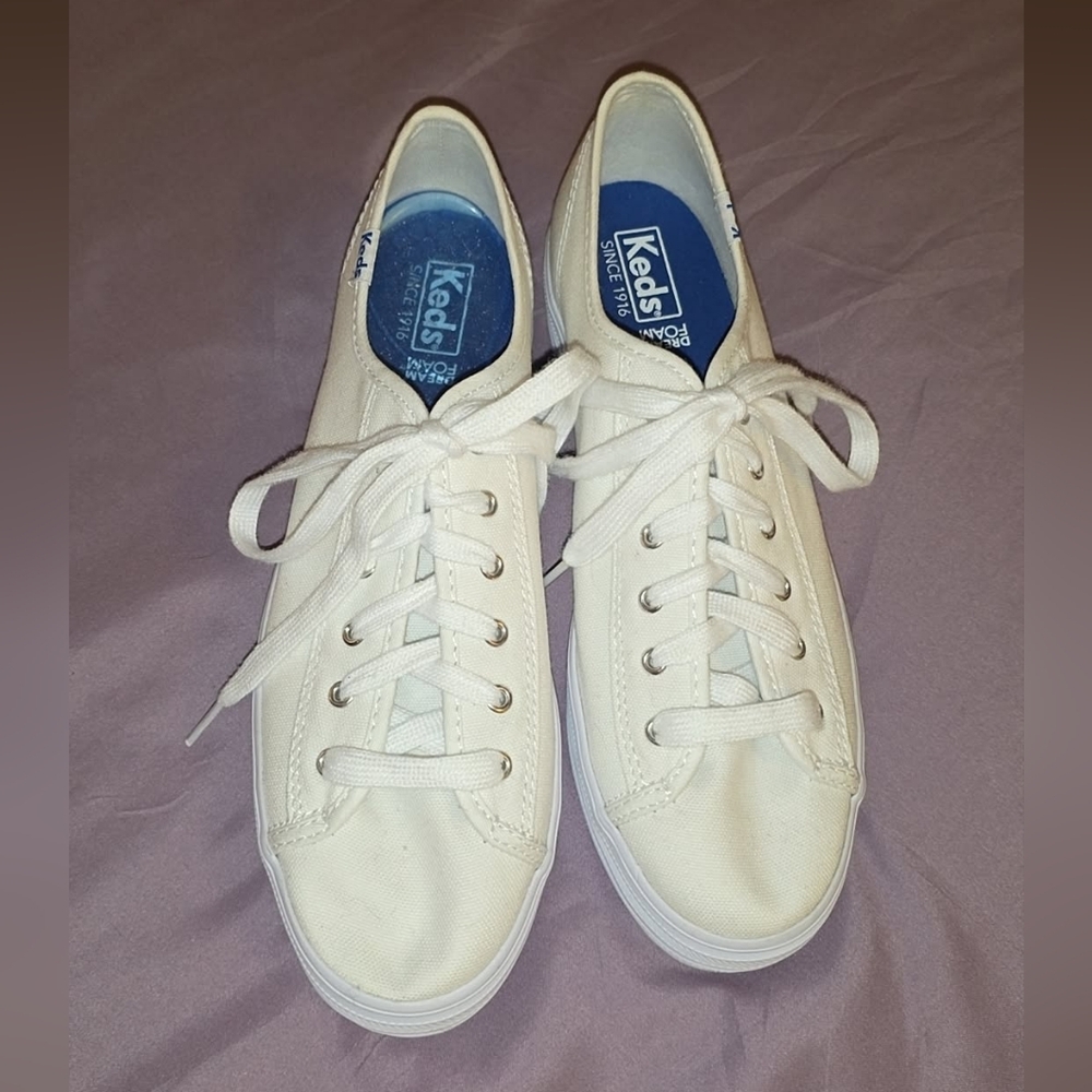 Keds White Canvas Sneakers - Size 7.5 - NWOT